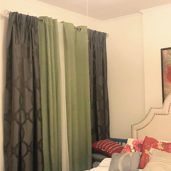 4 Grey Curtain Panels 32W x 84L (machine washable) - Picture 2 of 6